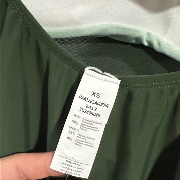 Cupshe XS swimsuit NEW army olive green mesh detail padded one piece swimwear - Picture 5 of 6